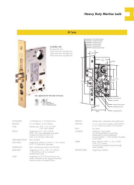 Schlage Mortise Lock Function Chart