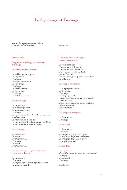 Le façonnage et l'usinage - Batiweb