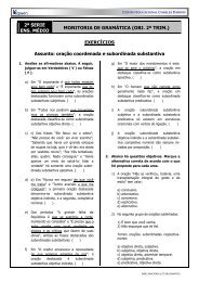 EXERCÍCIOS Assunto: oração coordenada e subordinada ... - Darwin