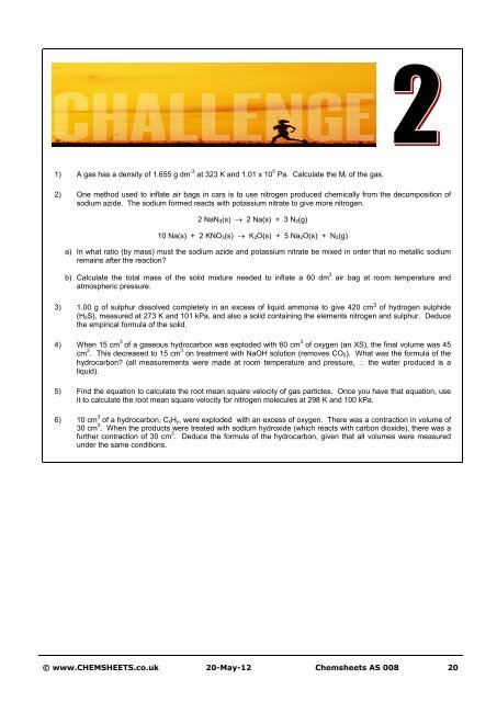 1 A Gas Has A Density