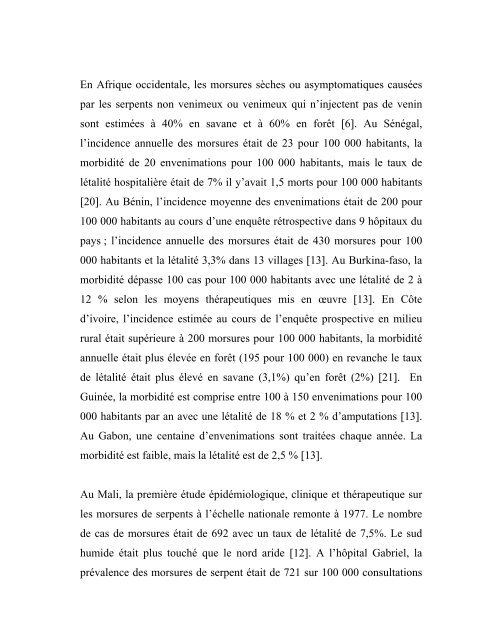 thèse aspects epidemiologiques et incidence des morsures de ...