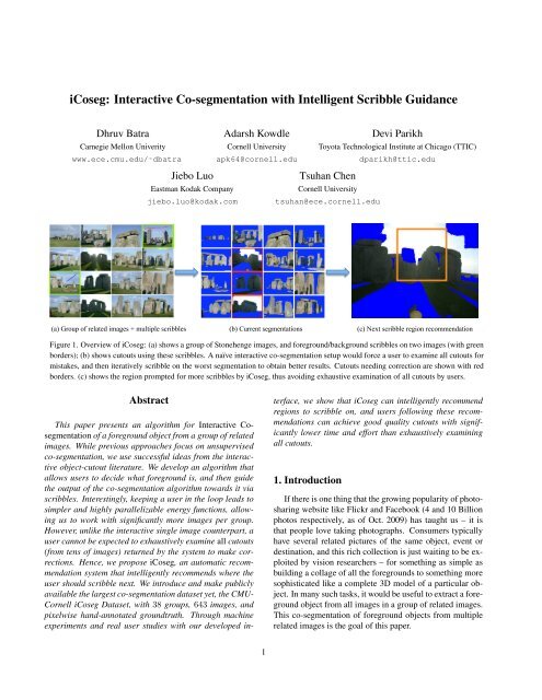 iCoseg: Interactive Co-segmentation with Intelligent Scribble Guidance