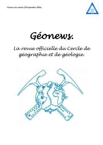 Géonews. - Cercle de Géographie et Géologie