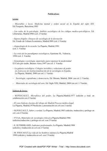 Publications Livres - Miserables y locos. Medicina mental y orden ...