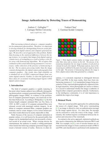 Image Authentication by Detecting Traces of Demosaicing