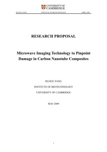 RESEARCH PROPOSAL Microwave Imaging Technology to ...