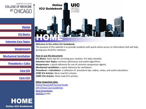 Online ICU Guidebook ICU Basics Intensive Care Topics ...