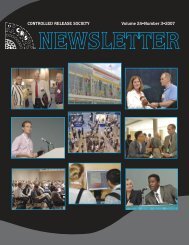 CRS Newsletter. Volume 24, Number 3. 2007 - Controlled Release ...