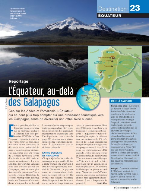 L'Équateur, au-delà des Galapagos - Echo Touristique