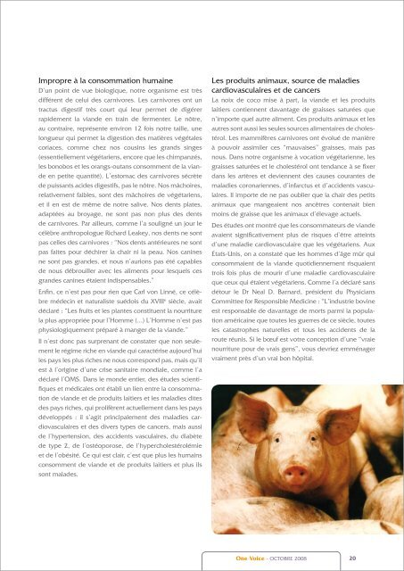 L'élevage, la viande : le désastre - One Voice