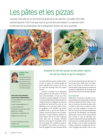 Les pâtes et les pizzas (PDF, 1.2 MB) - le menu