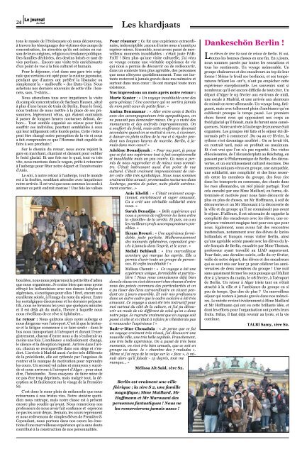 Le journal du liad - Lycée International Alexandre Dumas