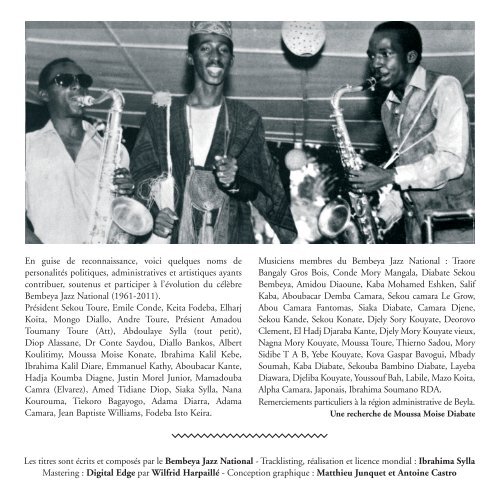 Bembeya Jazz Vol 1 - Livret complet - Accent Presse