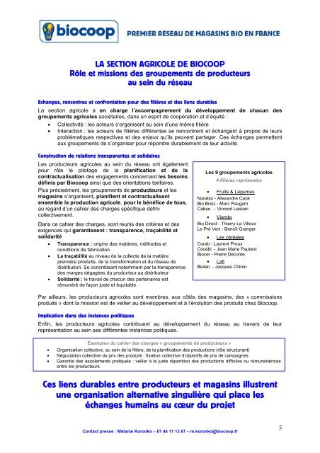 LES PRODUCTEURS SOCIÉTAIRES DE BIOCOOP ( pdf , 1 Mo )