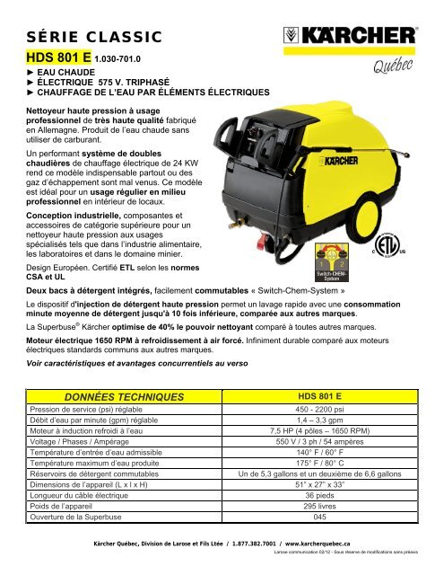 HDS 801 E - Karcher Québec