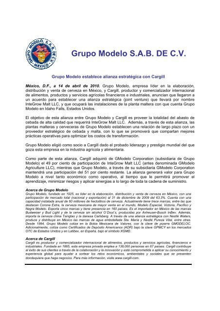 G rupo Mode elo S .. DE C . - Grupo Modelo