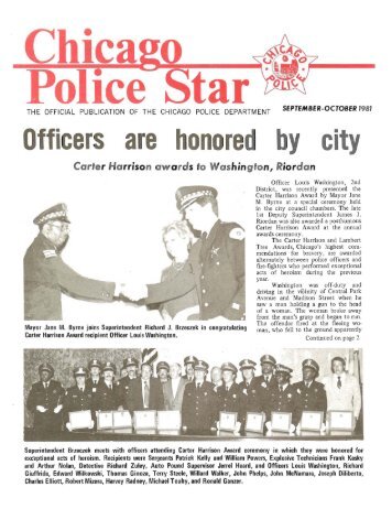 Officers are honored by city Carter Harrison ... - Chicago Cop.com