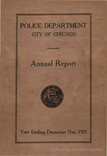 Chicago Police Department Annual Report - 1923 - Chicago Cop.com