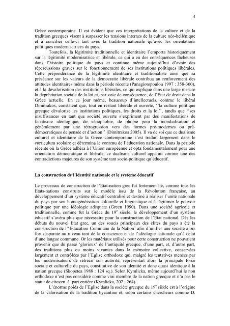 1 Titre: L'éducation tiraillée par le discours traditionaliste et les ...