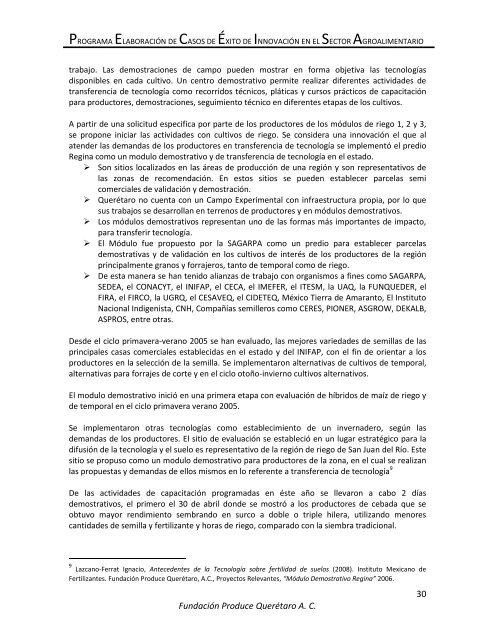 Querétaro-Finca Agrarista S. de S.S. Producción de ... - Red Innovagro