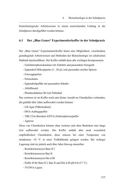 Biochemie und Biotechnologie in der Schule: Hubertus ... - ChidS