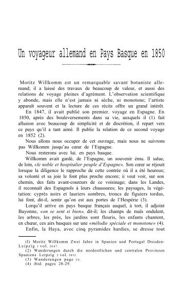 Un voyageur allemand en Pays Basque en 1850