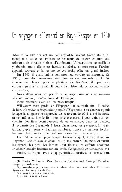 Un voyageur allemand en Pays Basque en 1850