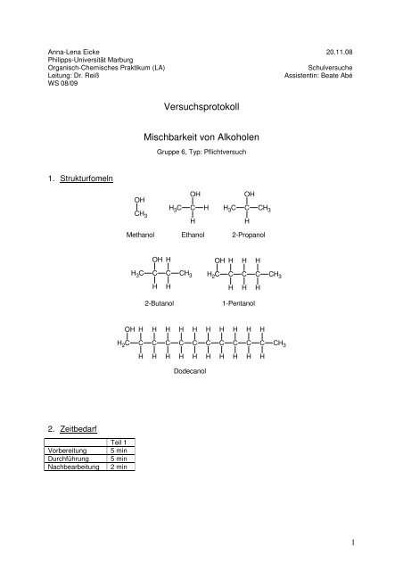 G06 V14 Mischbarkeit von Alkoholen - ChidS