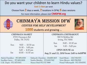 CHINMAYA MISSION DFW - Chinmaya Mission Dallas/Fort worth