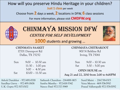 CHINMAYA MISSION DFW - Chinmaya Mission Dallas/Fort worth