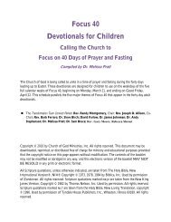 Focus 40 Devotionals for Children