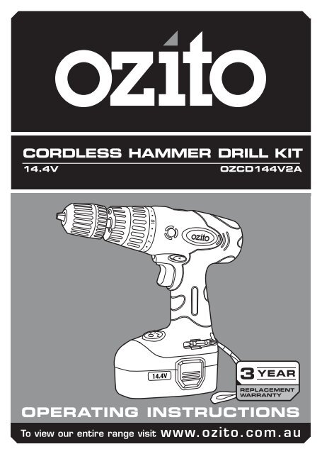 Ozito cordless 2024 hammer drill