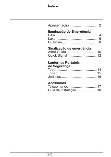 Catálogo Schneider Electric Iluminação de Emergência - TemplarLUZ