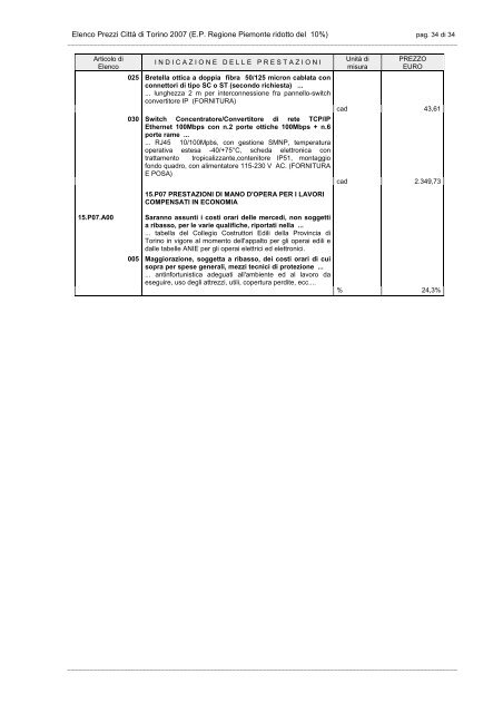 Impianti semaforici in formato pdf - Città di Torino