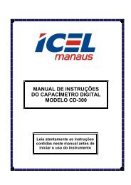 manual de instruções do capacímetro digital modelo ... - Icel Manaus