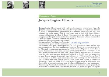 Jacques Eugène Oliveira - Malgré-Nous