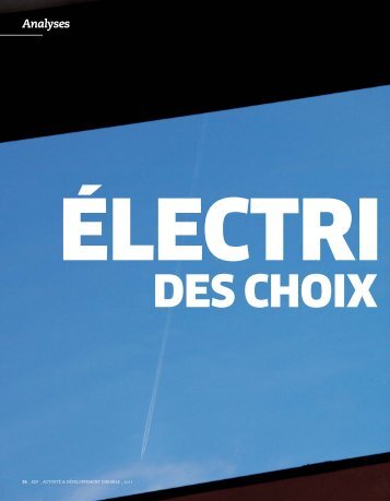 ANALYSES/ Électricité, des choix de long terme - EDF