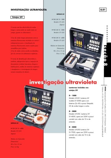 investigação ultravioleta - BVDA