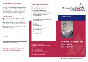 Wassergeburt - Christophorus-Kliniken GmbH