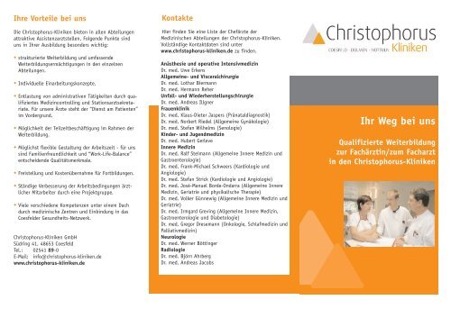 Ihr Weg bei uns - Christophorus-Kliniken GmbH