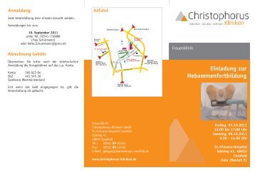 Einladung zur Hebammenfortbildung - Christophorus-Kliniken GmbH