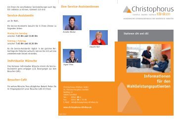 Wahlleistungen - Christophorus-Kliniken GmbH : Willkommen