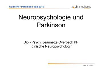 Dülmener Parkinson-Tag 2012 - Christophorus-Kliniken GmbH