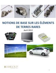 notions de base sur les éléments de terres rares - Iamgold