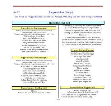 A4.12 Rappoltsteiner Liedgut 1. Hochoffizieller Teil