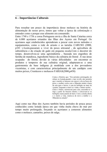 BERBIGÃO Anomalocardia brasiliana. Resumo
