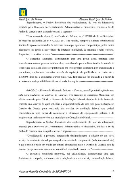 Acta nº 13 - 04/07/2008 (110 KB) - Câmara Municipal de Pinhel
