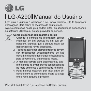 LG-A290 Manual do Usuário - Submarino