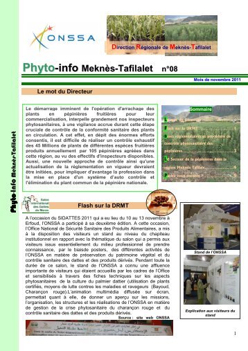 Phyto-info Meknès-Tafilalet n°08 - ONSSA