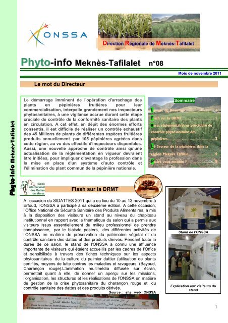 Phyto-info Meknès-Tafilalet n°08 - ONSSA